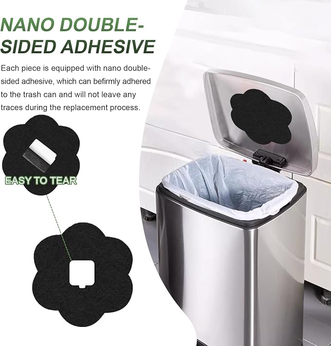 ENLOY 7.2 Inch Universal Trash Can Charcoal Filters Replacements, Absorbing - Image 4