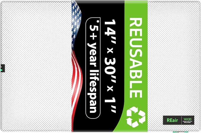 Reair 14x30x1 Extra Replacement Filter without Frame, Washable and Reusable Air by Reair