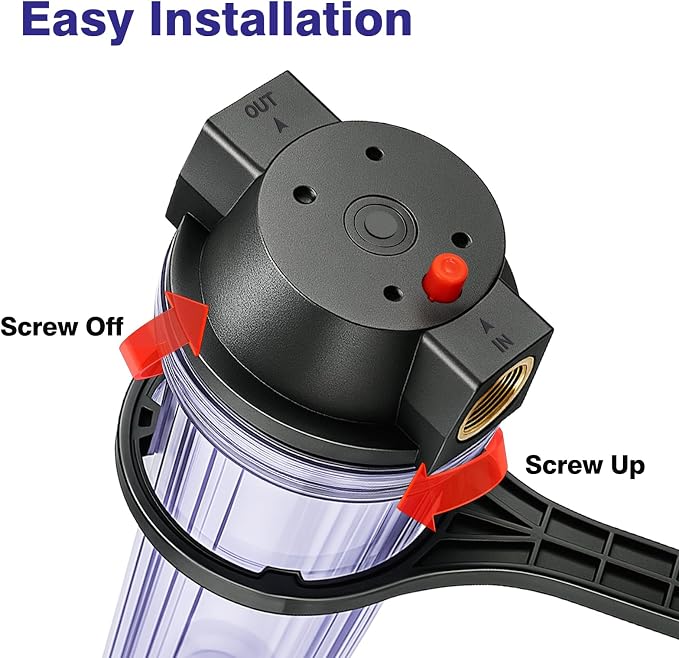 Geekpure 10-Inch Whole House Slim Water Filter Housing - Image 5