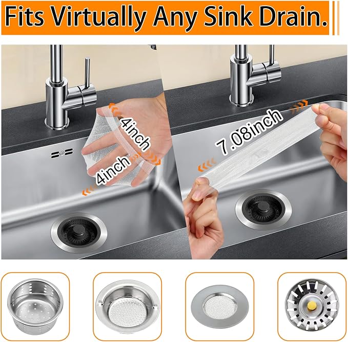 400 Pack Disposable Sink Strainer Bags – Ultra-Fine Elastic Mesh Food Catcher - Image 3
