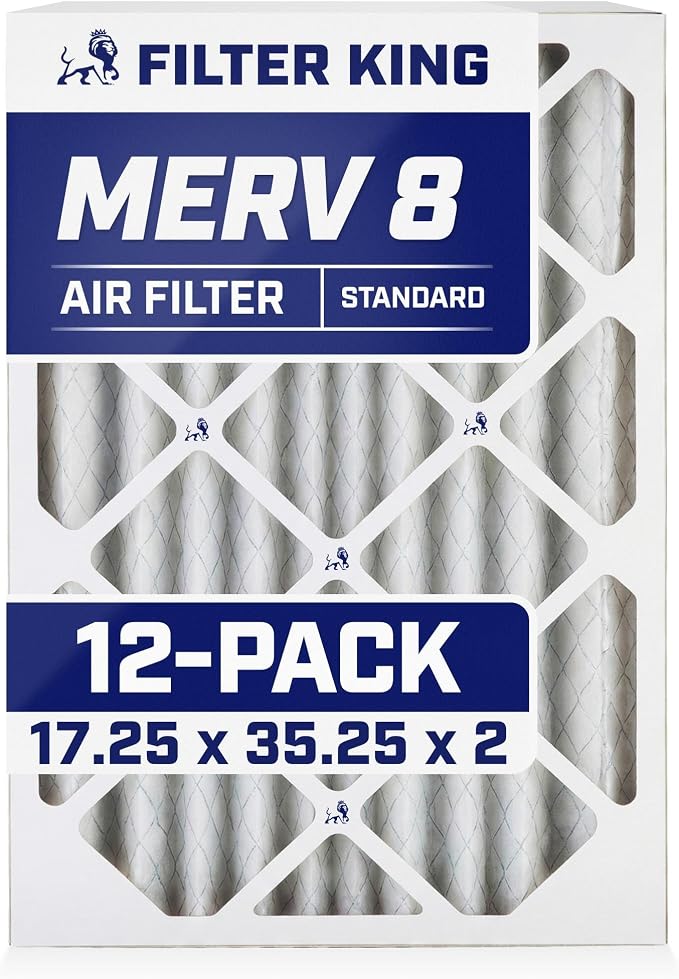 Filter King 17.25x35.25x2 Air Filter | 12-PACK | MERV 8 HVAC Pleated A/C by FilterKing