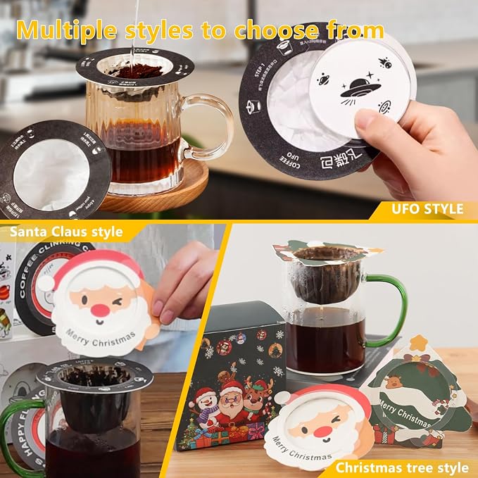 UFO Coffee Filter Paper Bag, Portable Hanging Ear Drip Coffee Bag, Single Serve - Image 5