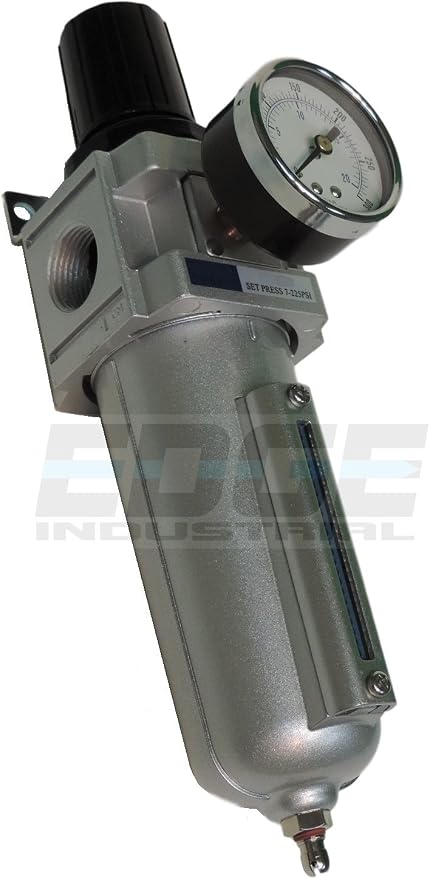 Heavy Duty Compressed AIR Filter Regulator Combo Piggyback, Metal Bowl by THB