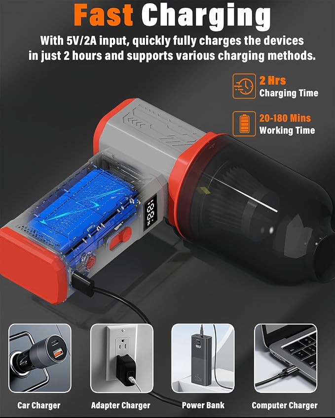 Compressed Air Duster, 130K RPM Powerful Cordless Mini Blower - Image 5