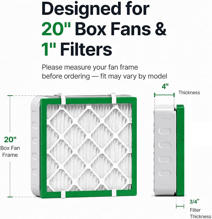 Updated Box Fan Filter Clips for 20 Inch Box Fan, Reusable Air Filter Holder - Image 3