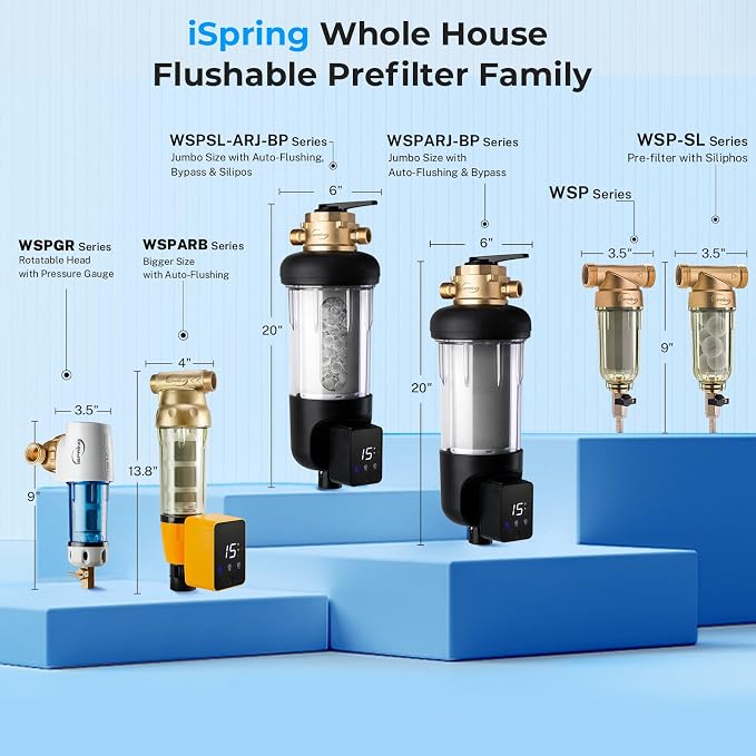 iSpring WSP-200SL Reusable Whole House Spin Down Sediment Water Filter - Image 8
