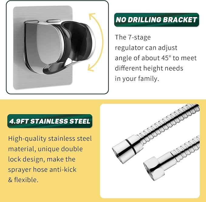 CECEFIN Kitchen Faucet Hose Attachment, 4-Mode ON/Off Sink Sprayer Head - Image 5