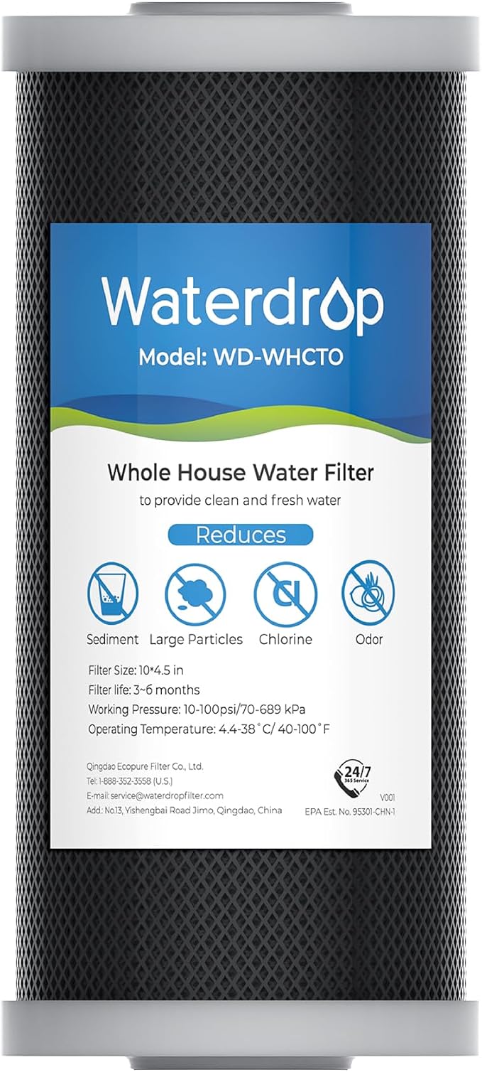 Waterdrop Whole House CTO Carbon Sediment Water Filter Cartridge Replacement by Waterdrop