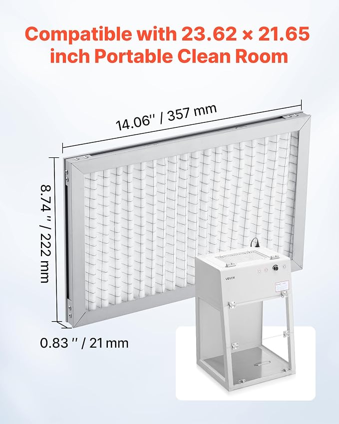 VEVOR Lab Fume Hood Filter, 14.06 x 8.74 x 0.83 in, 5 Pieces Replacement - Image 3
