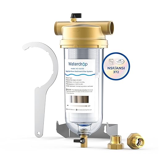 Waterdrop Mega Spin Down Sediment Filter, Reusable Whole House Water Filter by Waterdrop