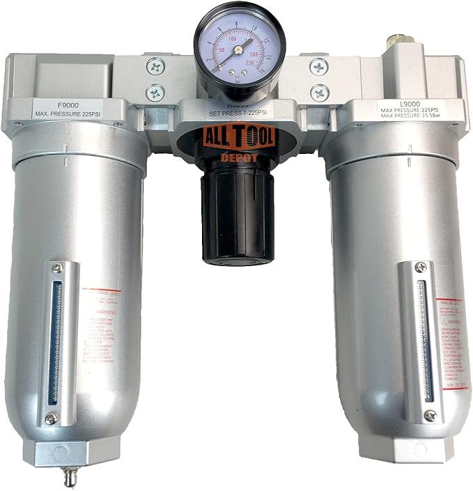 3/4" NPT SUPER DUTY Compressed Air In Line Filter Regulator Lubricator Oiler by AllToolDepot