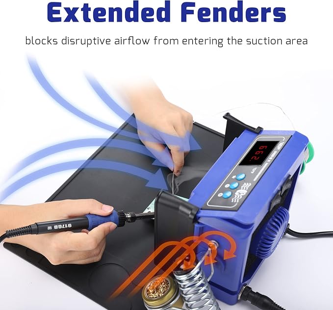 WEP 948DQ-II Double Filter Fume Extractor Soldering Iron Station 2-in-1 Solder - Image 6