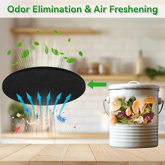 6 Pack Charcoal Filters for Compost Bucket, 6.7 Inch Compost Filters for - Image 6