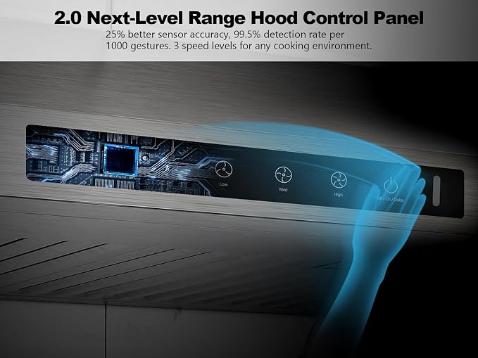 30 Inch Under Cabinet Range Hood, 980CFM Fast Venting Ducted, Kitchen Hood - Image 4