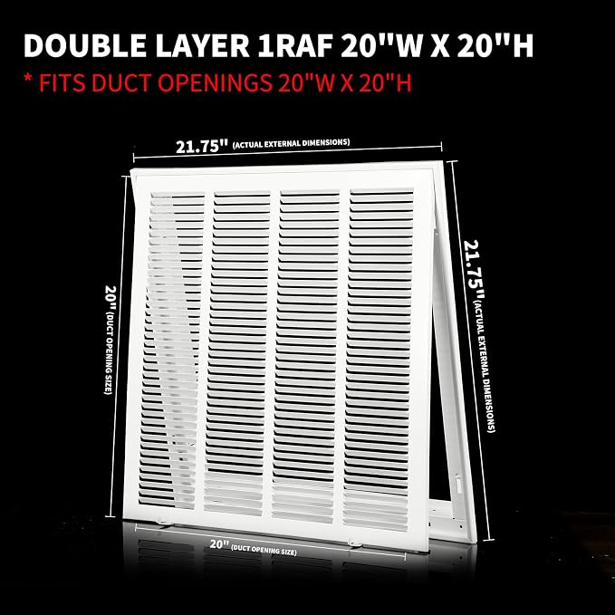 20"Wx20"H Return Air Grille Return Vent Cover - Image 5