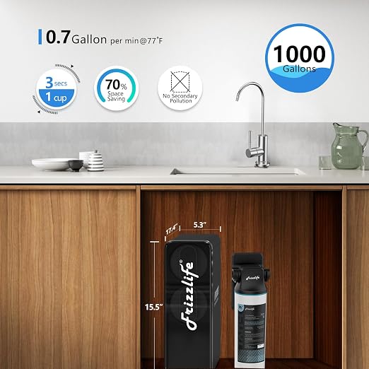 Frizzlife 1000GPD Reverse Osmosis Water Filter, NSF/ASNI 58&53&42&372 Standard - Image 4