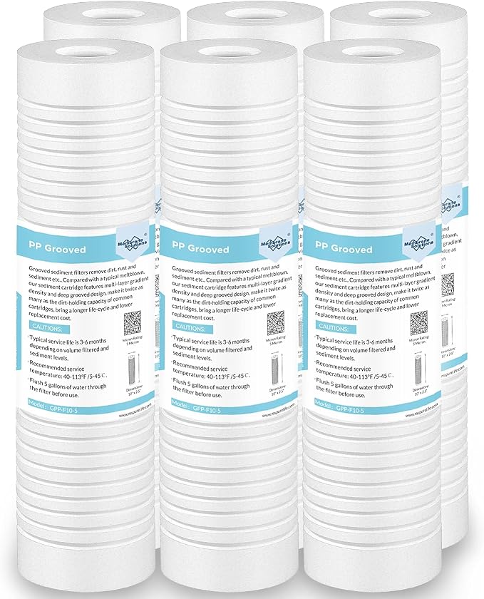 Membrane Solutions Grooved Sediment Water Filter Cartridge, 5 Micron Whole by MembraneSolutions