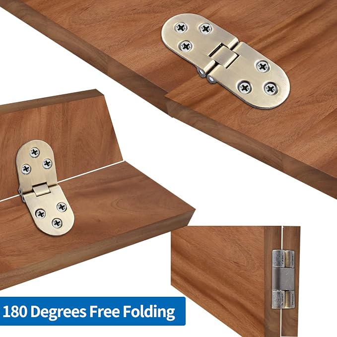 4Pcs Heavy Duty Folding Table Hinges, Bronze Sewing Machine Flip Top Hinge Zinc - Image 4