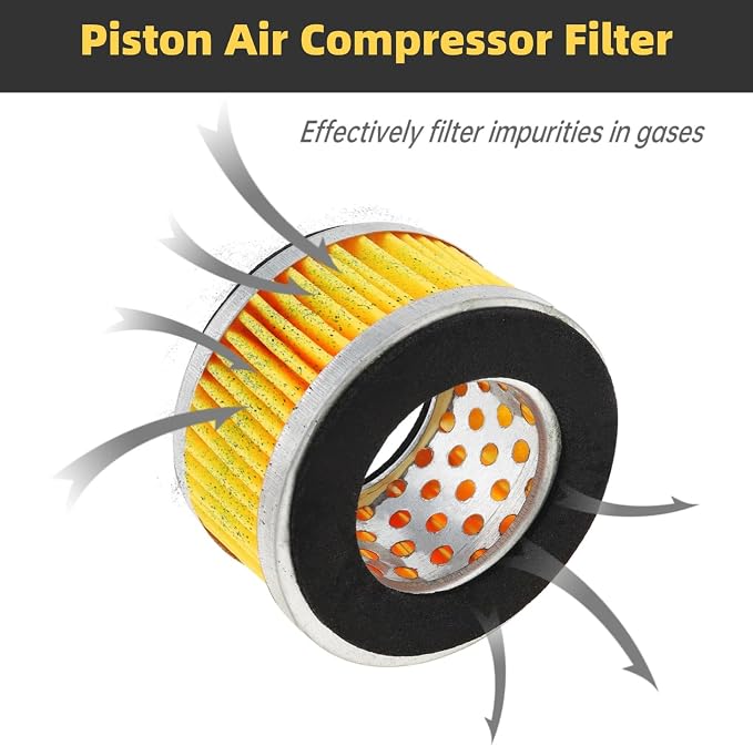Eujgoov 5Pcs Air Compressor Intake Paper Filter Elements, 4.2x3x2in Piston Type - Image 3