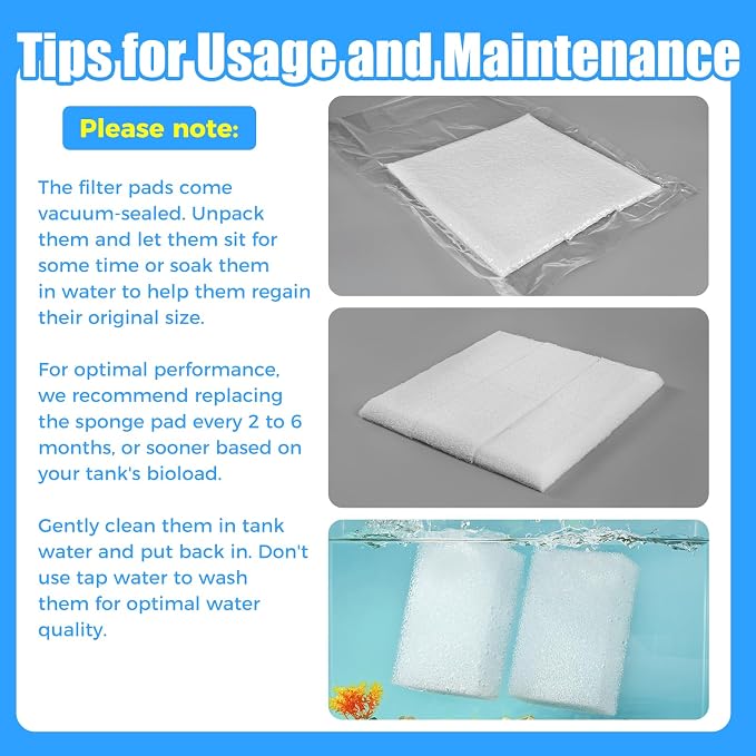 AQUANEAT 6-Pack Replacement Filter Sponge Pads, Aquarium Foam Insert Compatible - Image 5