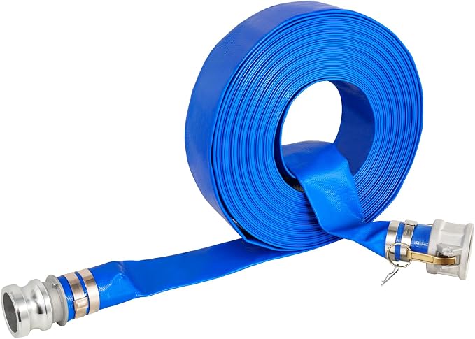 1.5" x 50 Ft Discharge Hose, Heavy Duty PVC Lay Flat Water Backwash Hose - Image 6