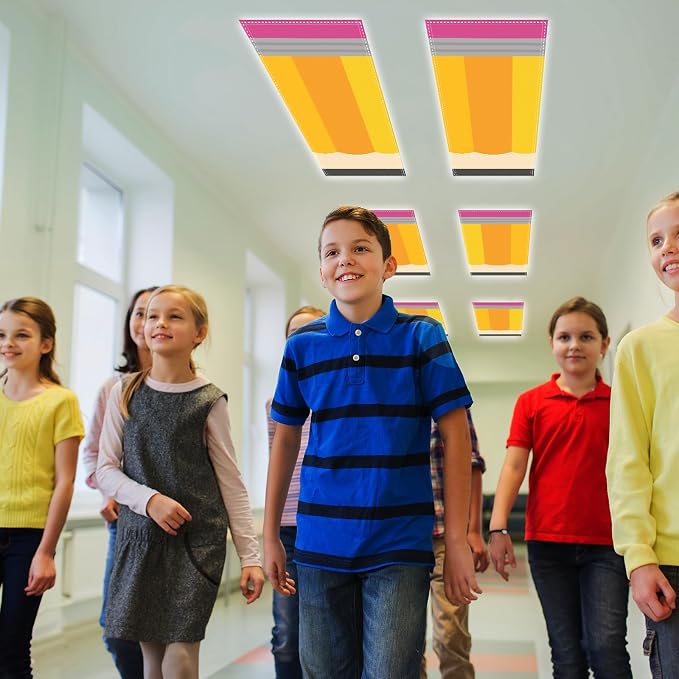 6Pcs Classroom Light Covers for Fluorescent Lights, Magnetic 2x4 FT Ceiling - Image 6