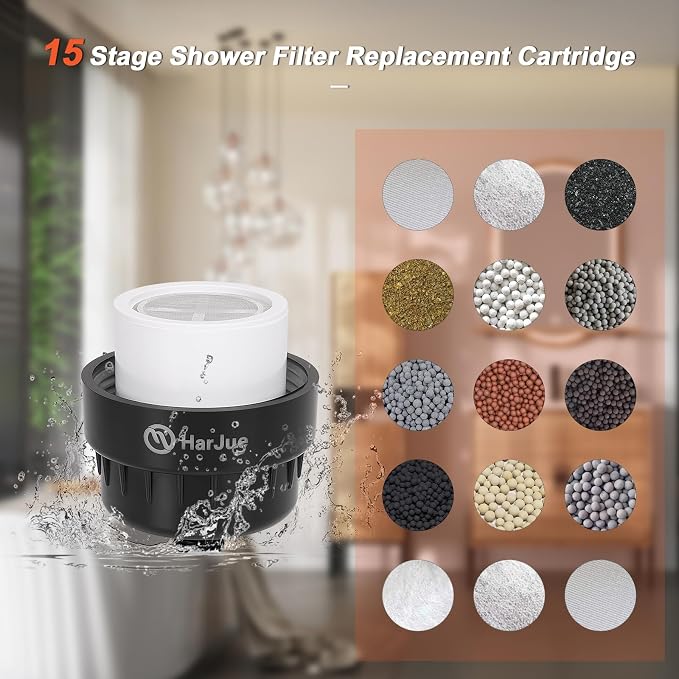 HarJue 15 Stage Shower Filter Replacement Cartridge, Universal High Output - Image 3