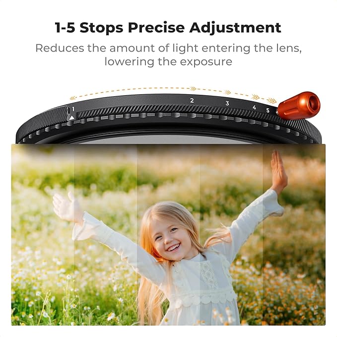 K&F CONCEPT 62mm Black Diffusion Mist Effect 1/4 & Variable ND2-32 & Circular - Image 5