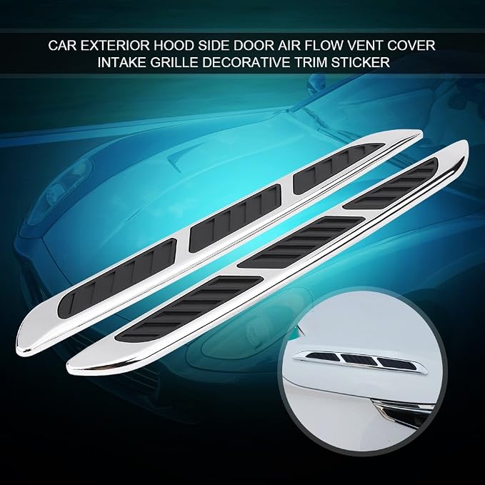 1 Pair Car Hood Vent Air Intake Grille, Car Exterior Hood Side Door Air Flow - Image 5