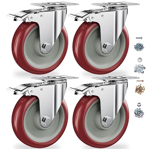 5" Heavy Duty Plate Casters by CLOATFET