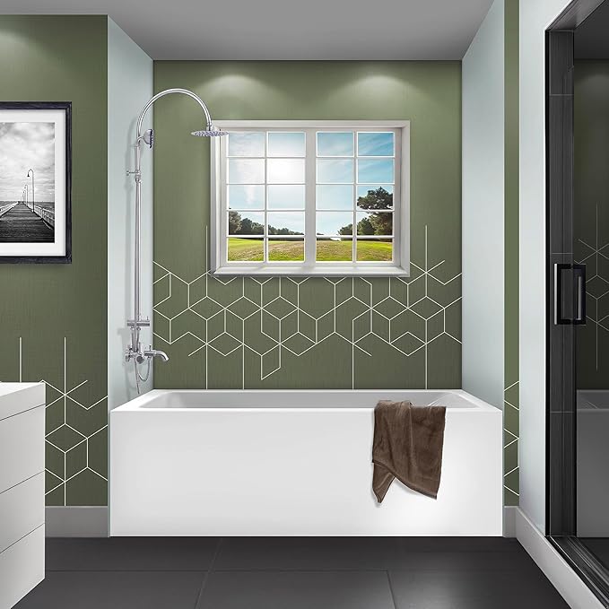 Fine Fixtures Acrylic, Fiberglass Alcove Soaking Bathtub with Integral Apron Front - Drain Included (66" x 36", Left Hand, White)