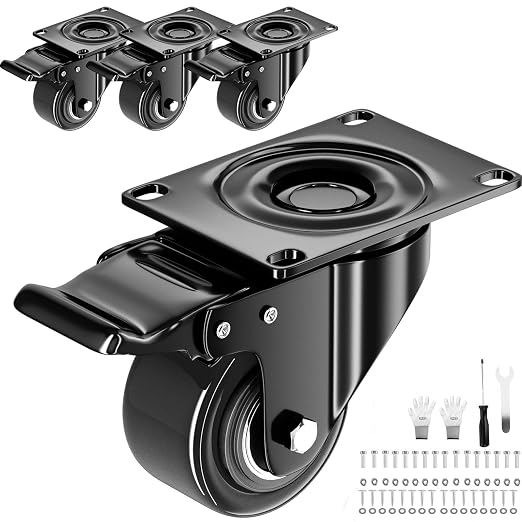 2 Inch Caster Wheels, Casters Set of 4 Heavy Duty by WOZESEIK