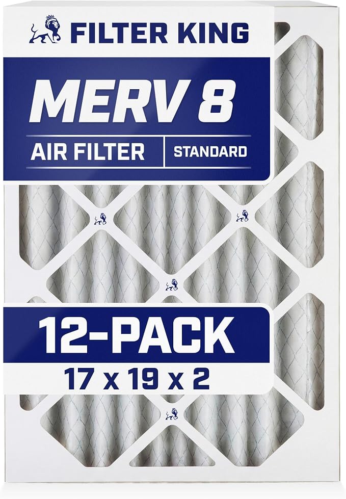 Filter King 17x19x2 Air Filter | 12-PACK | MERV 8 HVAC Pleated A/C Furnace by FilterKing