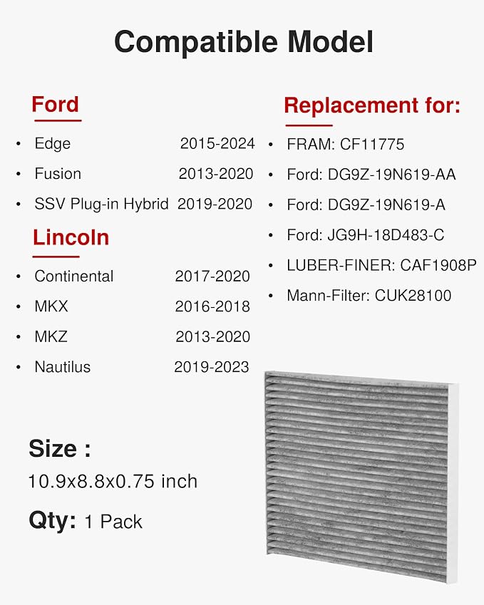 Puroma Cabin Air Filter with Activated Carbon, Replacement - Image 2