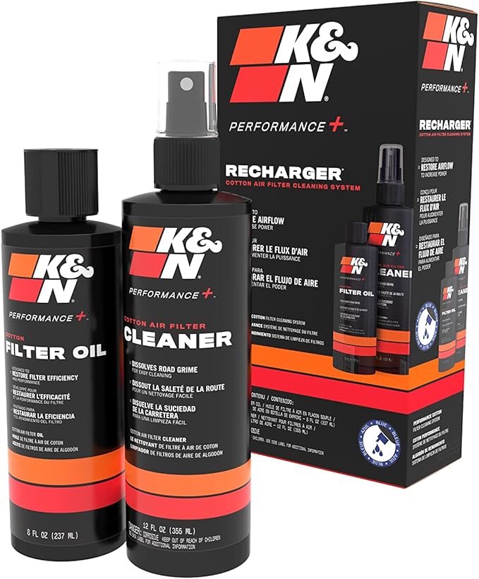 K&N Air Filter Cleaning Kit: Squeeze Bottle Filter Cleaner and Blue Oil Kit; by KNEngineeringInc