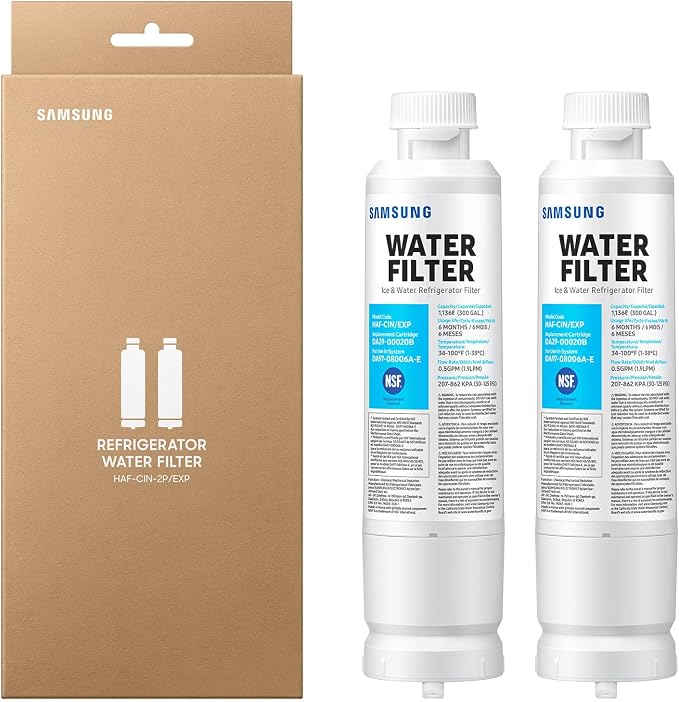 Samsung HAF-CIN-2P/EXP Genuine Refrigerator Water Filter, 6-Month Life by Unknown