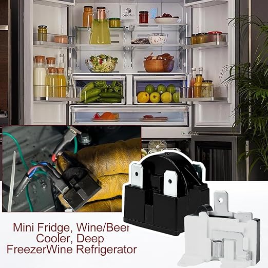 3-Pin PTC Relay and Overload Kit 2 Sets Refrigerator Starter/Start QP2-4R7 4.7 - Image 4
