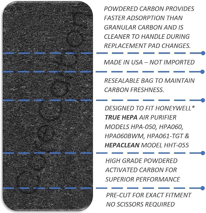8-Pack Exact Fitment Carbon Pre-Filter Designed to Fit Honeywell True HEPA - Image 5