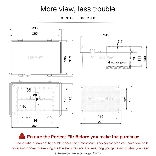 QILIPSU Waterproof Junction Box IP67 Outdoor Plastic Electrical Project - Image 6