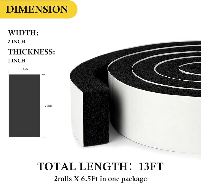 fowong Air Conditioner Window Seal 2 Inch X 1 Inch, Thick AC Weather Stripping - Image 4