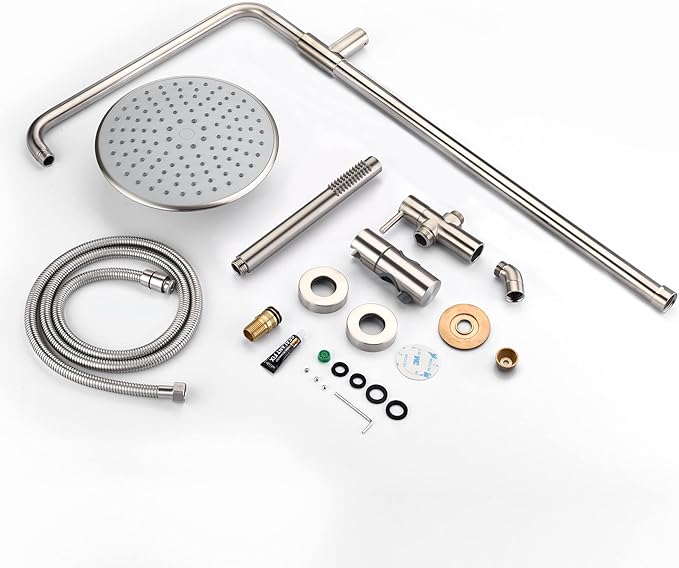 sumerain Brushed Nickel Retrofit Shower Systems with 9 Inch Rain Shower Head