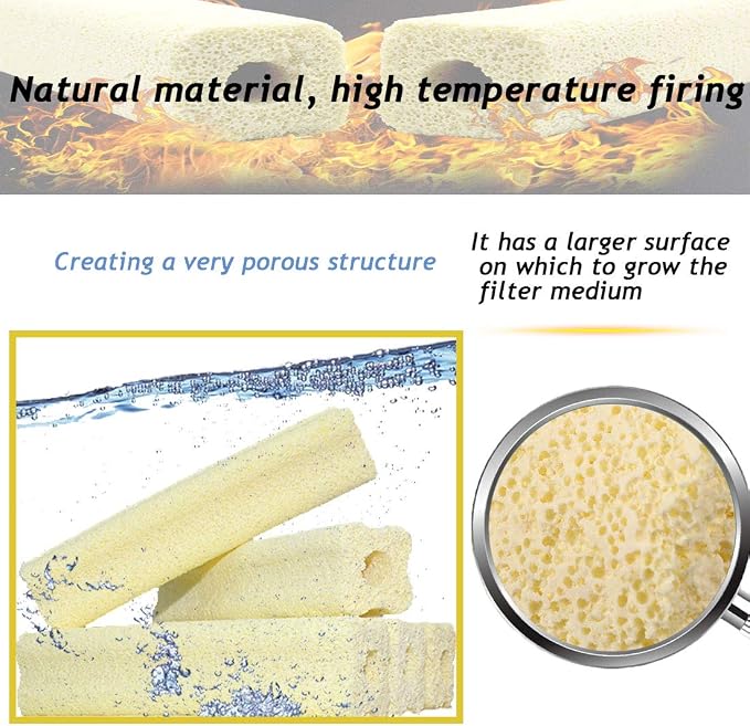 PINVNBY 20 Pcs 6.2-Inch Large Aquarium Filter Media Fish Tank Ceramic Media - Image 5