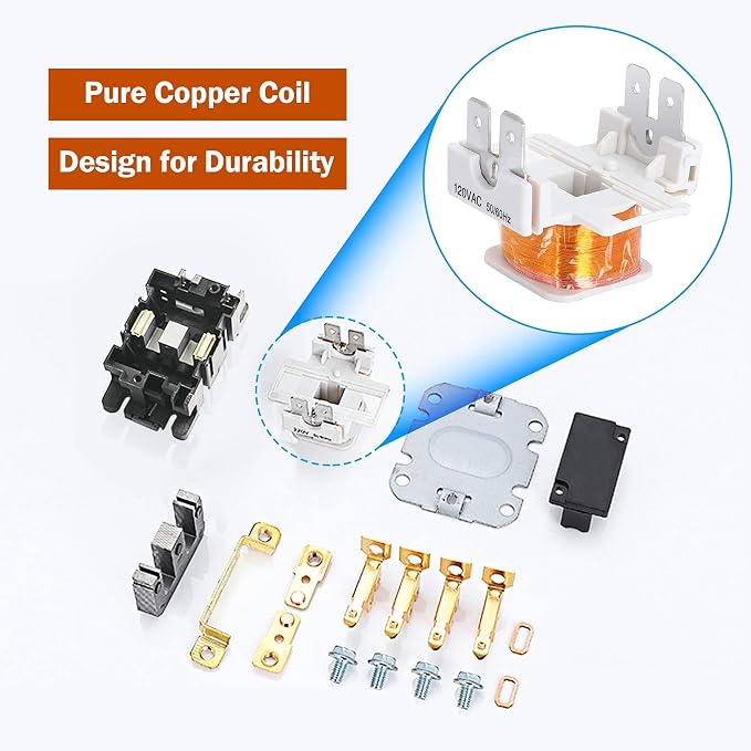 Dreyoo 1 Pack Carrier HVAC Motor Contactor, 120V 30 Amp Coil 2 Pole Replacement - Image 5
