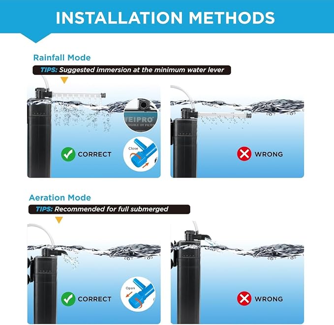 Internal Fish Tank Filter with 9W UV Light, Adjustable Water Flow Submersible - Image 7