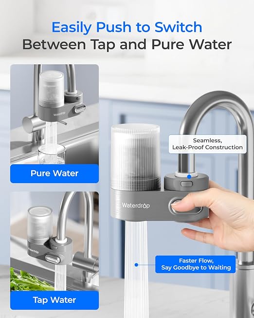 Waterdrop Water Filter for Sink Faucet, Visible Filter Housing, 320-Gallon Long - Image 9