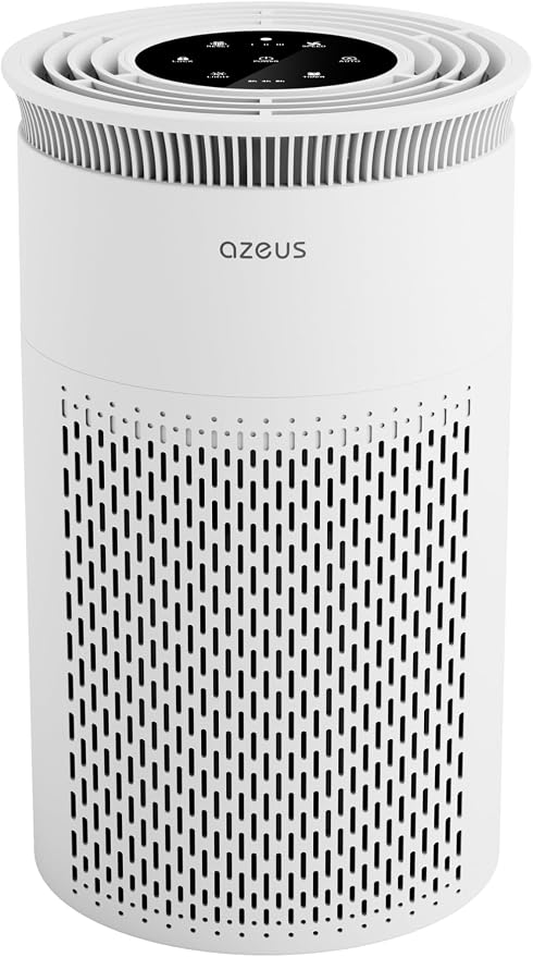 True HEPA Air Purifier 3-Stage Filtration System, 360° Air Intake, Ultra-Quiet by AZEUS