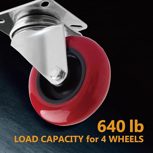 POWERTEC 3 Inch Swivel Caster Wheels Set of 4 - Image 2