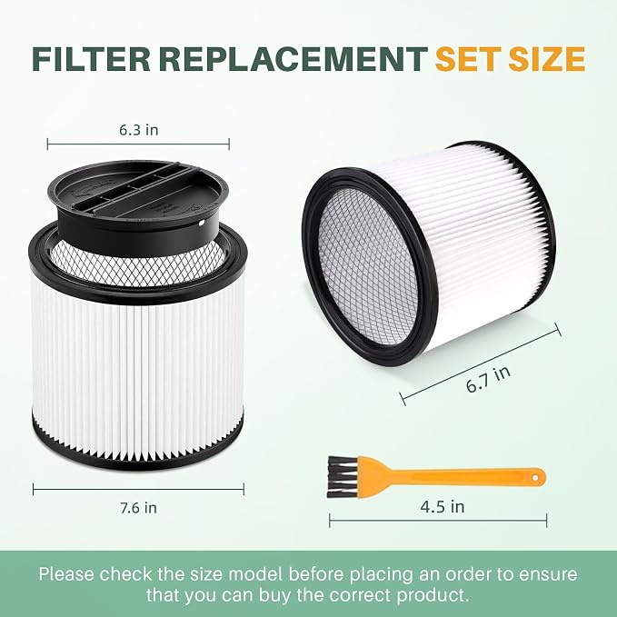 Reusable Wet Dry Vacuum Filter Replacement – Fits Shop Vac 90304 90333 90350 - Image 3
