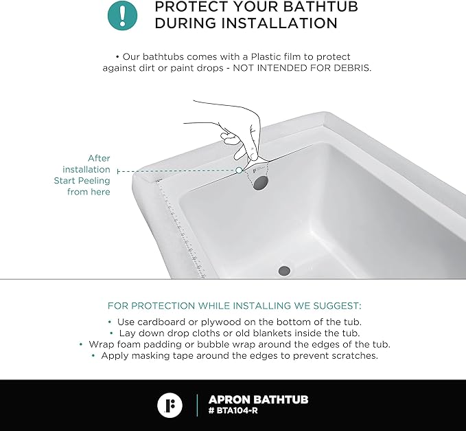Fine Fixtures Acrylic, Fiberglass Alcove Soaking Bathtub with Integral Apron Front in Glossy White - Right Hand Drain, 60" x 30"