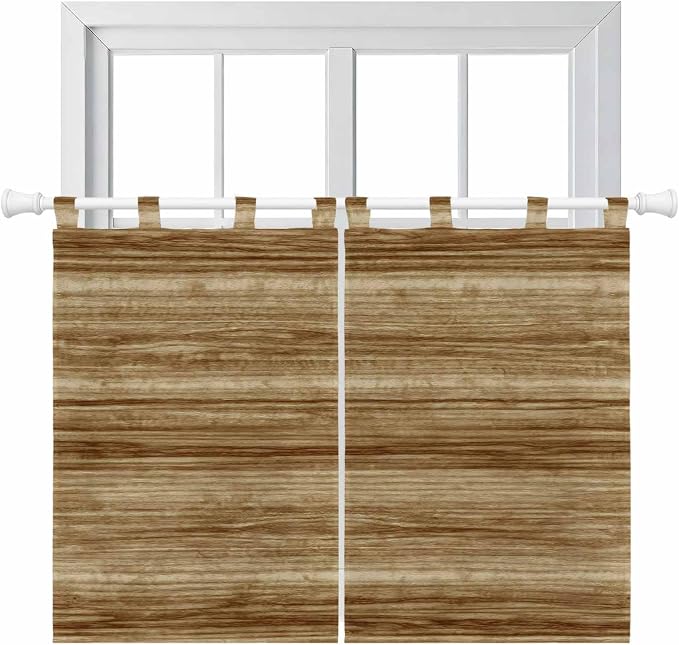 Vintage Western Kitchen Curtains 45 Inch Length, Short Cafe Window Curtains Tab by Unknown